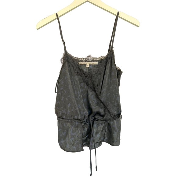 Rachel Roy Moon & Star Print Lace Trim Sleep Top - Picture 2 of 5